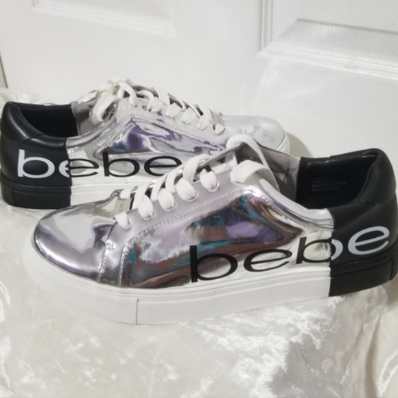 Bebe Charley‎ Silver sneakers 7.5.NEWI - Picture 1 of 7